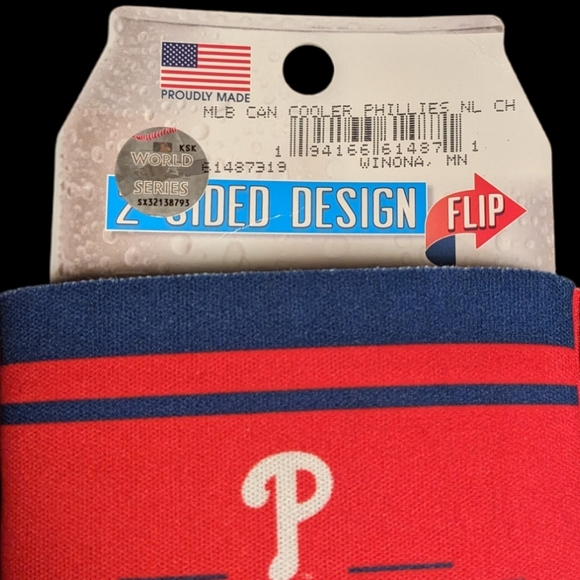 2022 National League Champions Philadelphia Phillies 2 Sided Can Cooler Koozie - Picture 3 of 4